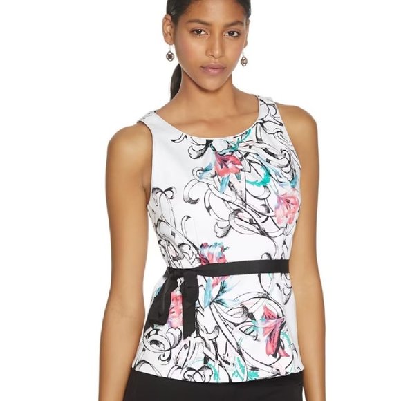Banana Republic Tops - Banana Republic Women's Size 2 Sleeveless Floral Print Bodice Top Fitted